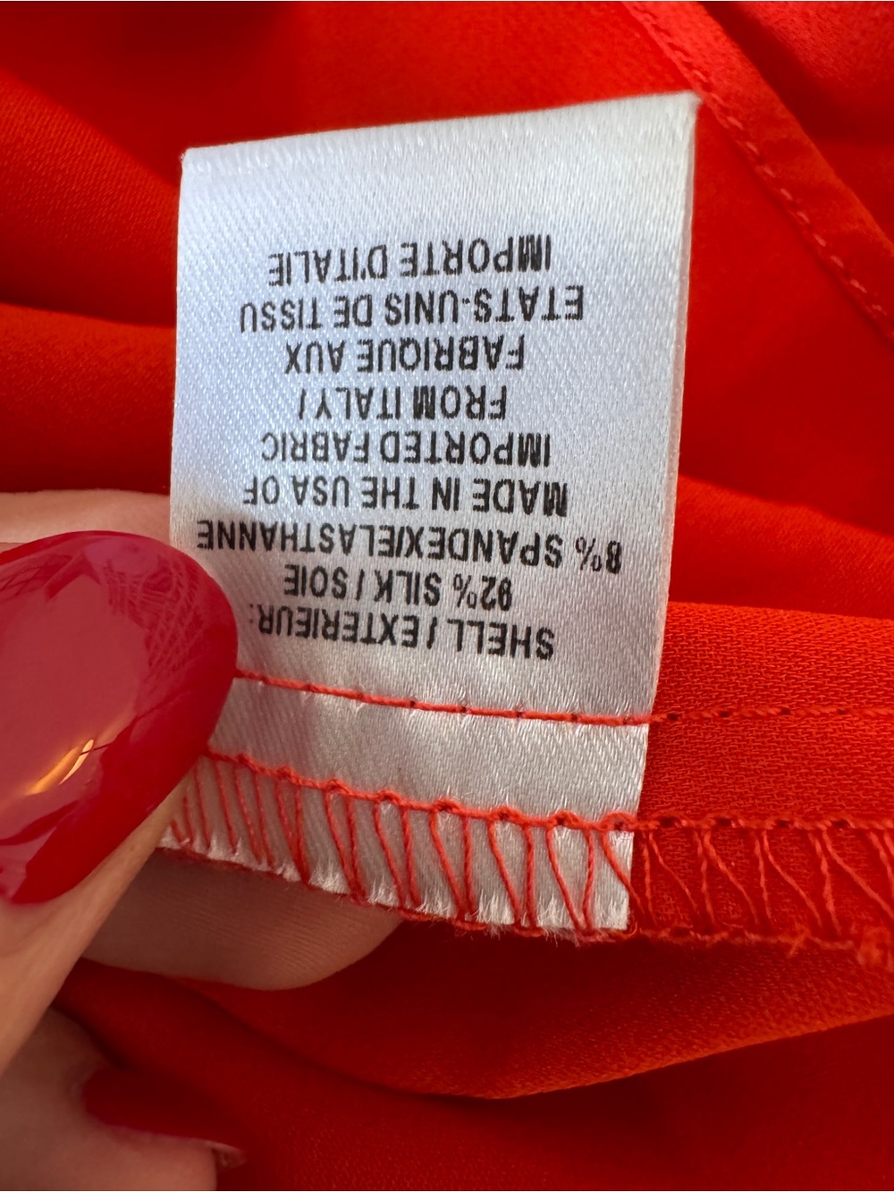 Milly Silk Orange V-Neck Bell Sleeve Top - Picture 4 of 5